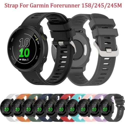 20mm Sport Silicone Watchband Strap For Garmin Forerunner 158 245 645 Vivoactive 3 Smart Bracelet Watch Band Colorful Wristband