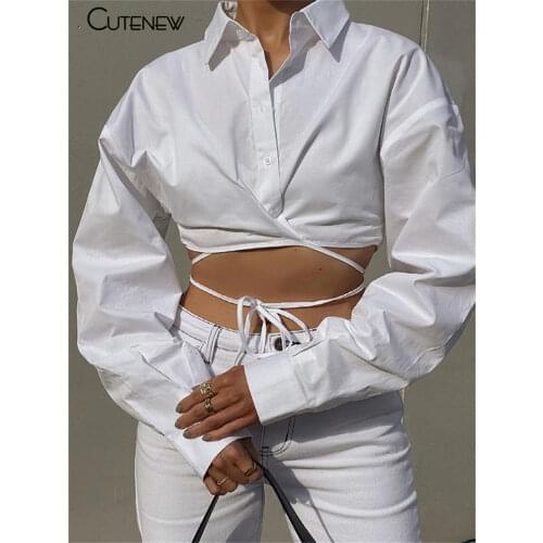 Cutenew Fashion Buttons Turn-Down Collar Long Sleeve Shirts Women Autumn Slim Office Clothing Solid Casual Wild Lady Streetwear