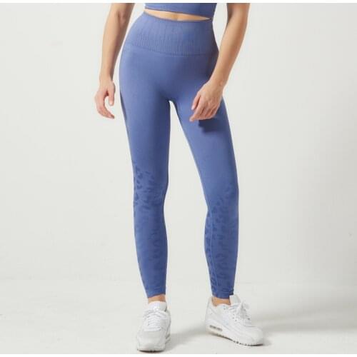 SALSPOR Leopard Yoga Sports Leggings Women High Waist Fitness Sport Trousers Woman Seamless Solid Color Gym Running Sweatpants