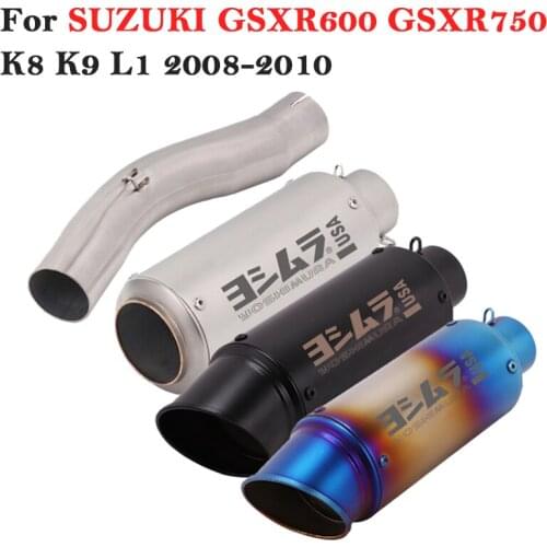 Slip On For SUZUKI GSXR 600 750 GSXR600 GSXR750 K8 K9 L1 2008 2019 2010 Motorcycle Yoshimura Exhaust Escape Link Pipe Muffler