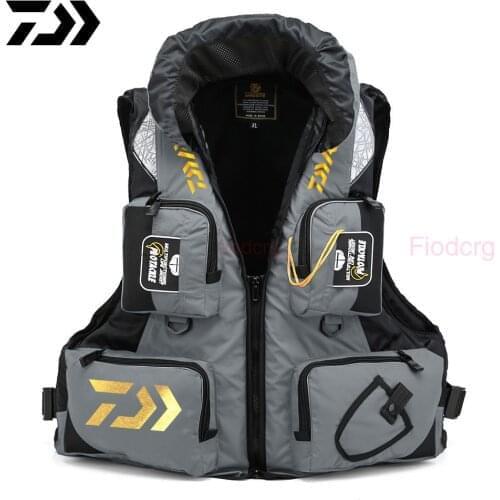 Daiwa Outdoor Sport Fishing Life Vest Adjustable Mesh Mutil-Pocket Men Swimming Life Jacket Safety Waistcoat Survival Vest