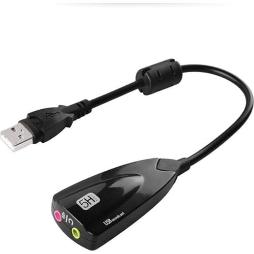 Tarjeta de sonido USB externa 7,1, adaptador 5HV2, micrófono de Audio antimagnético, Conector de 3,5mm para PC