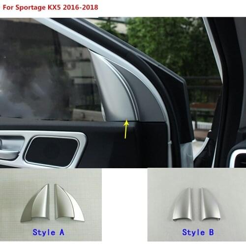 Top ABS chrome Car A column Audio Speak Window Windshield Side triangle lamp trim 2pcs for Kia Sportage KX5 2016 2017 2018