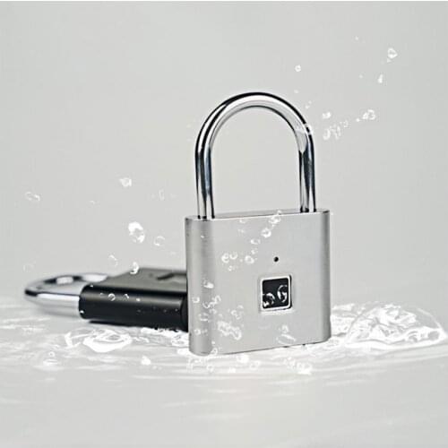Keyless USB Rechargeable Door Lock Fingerprint Smart Padlock Quick Unlock Zinc alloy Metal Self Developing Chip