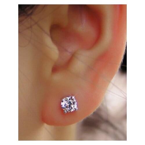 0.5 CT/ Pieces Round Brilliant Cut Test As Real Genuine Moissanite Engagement Earrings Stud Women Fabulous Promise forever Love