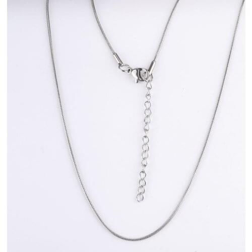 1 Piece 316L Stainless Steel 0.9 1.2 1.5mm 45+5CM Adjustable Snake Chain Necklace for Women Men Pendant Necklace Jewelry Crafts