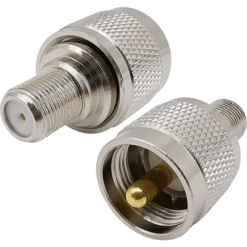1Piece F Type Female to UHF PL259 PL-259 Male Plug Straight RF Coaxial Adapter Connector for TV Antenna WiFi Radios