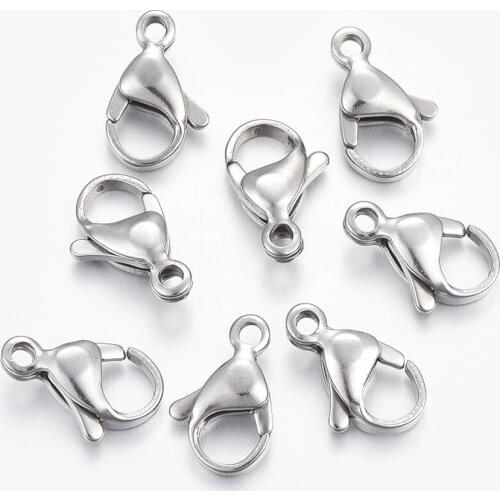 20Pcs 304 Stainless Steel Lobster Clasps Claw Clasp For DIY Jewelry Making Findings Necklace Bracelet Chain Accessory Supplies