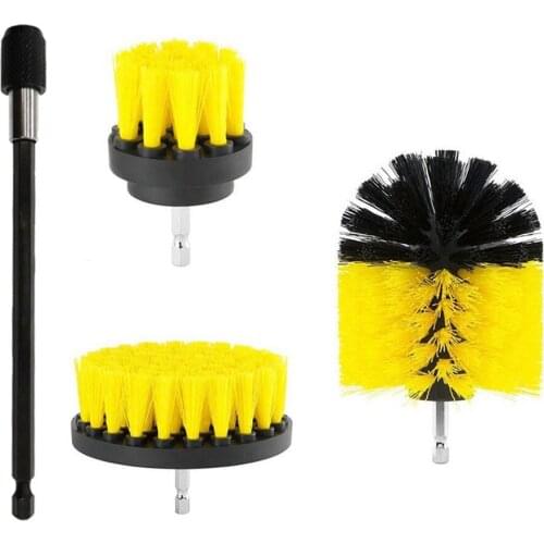 4pcs/set Power Scrubber Drill Brush Attachment Kit 2 3.5 4 inch Brushes for Bathroom Bathtub Shower Tile Car Washing Tools
