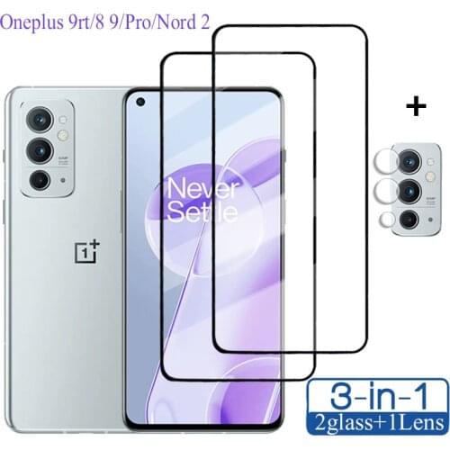 For One Plus 8T Tempered Glass+Lens Film OnePlus 8 T Screen Protector Full Cover Pelicula Oneplus8T nord 1+8T Protective Glasses