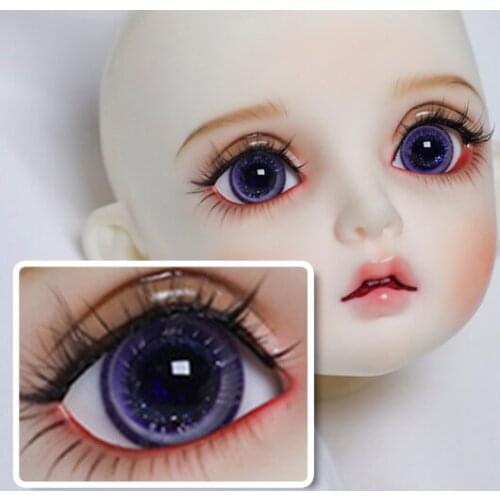 BJD doll accessories are suitable for 14mm 16mm simulation flash pupil dream purple glass eyes doll accessories