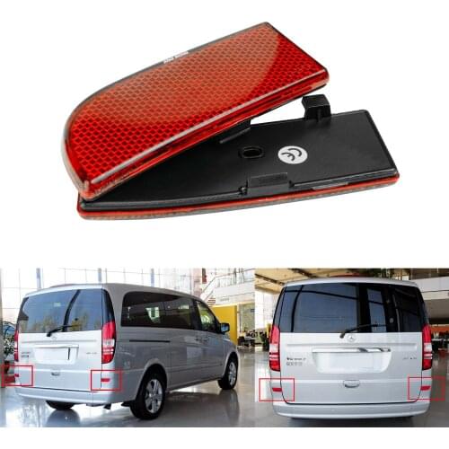 ANGRONG 2x Rear Bumper Reflector No Light Red Lens For Mercedes Benz W639 V-Class Vito Viano