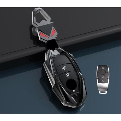 Car Key Case Cover Shell Chain For Mercedes Benz E Class W213 E200 E300 C260 A200L GLC260L Key Protective Interior Decortations