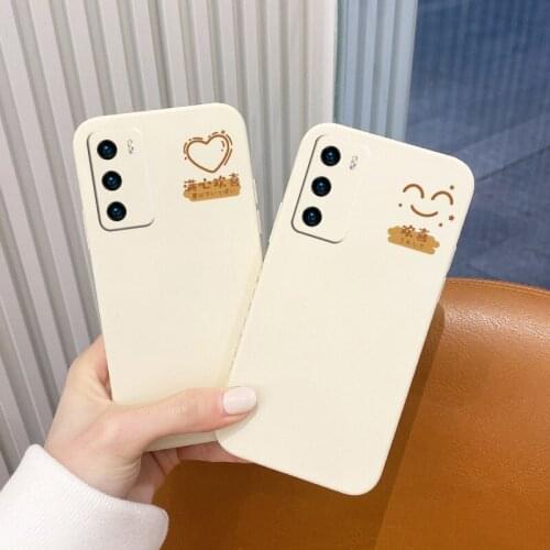 Side-printed Love Phone Case For Huawei P40 P40Lite P30 P20 Mate 40 40Pro 30 20 Pro Lite P Smart 2021 Y7a Liquid Silicone Cover