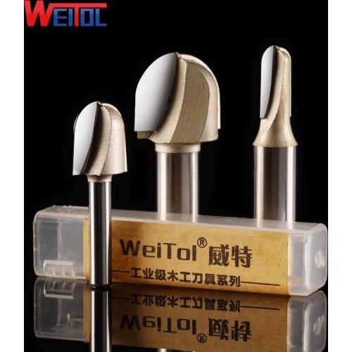 Weitol 12.7 mm woodworking tools,CNC wood mochine Solid Carbide Milling Cutter,Professional Deep round bottom bit,MDF,PVC