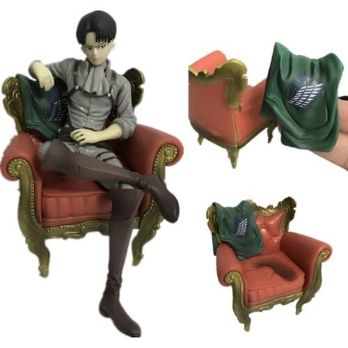 15cm Attack on Titan figure Levi Rivaille Rival Ackerman sofa action figure model statue collection doll gift