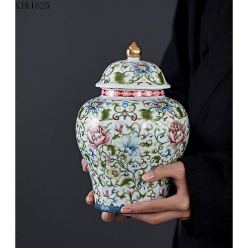 Enamel Color General Jar Ceramic Candy Jar Tea Caddy Kitchen Storage Container Modern Porcelain Storage Jars Vintage Home Decor