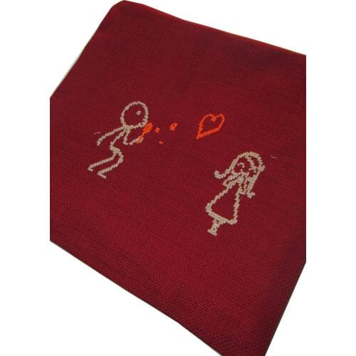 Pafuli Handmade Embroidery Embroidered Clutch Bag Heart Balloon Red