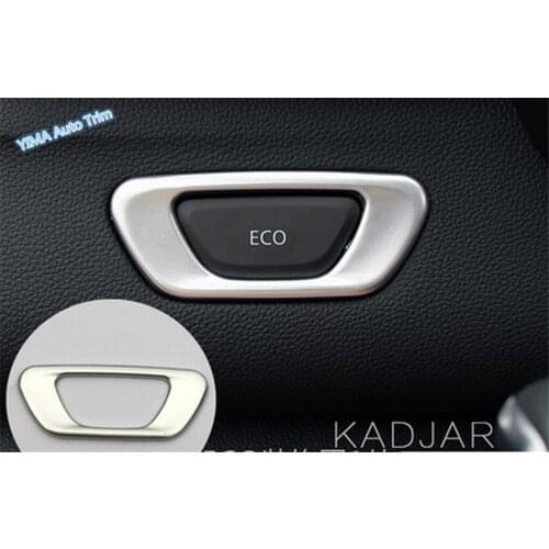 Lapetus EOC Switch Button Decoration Cover Trim Fit For Renault Kadjar 2016 2017 2018 ABS Matte Carbon Fiber Look / Accessories