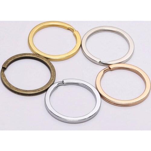 10Pcs/Lot 25-30mm Gold Round Key Ring Llaveros Clasp Findings Key Chain Split Ring Plated Key Ring For Jewelry Making Supplies
