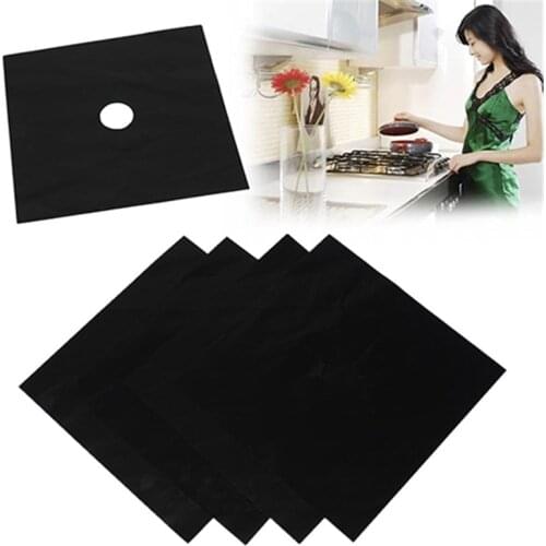 Kitchen Tool Non-Stick Silicone Aluminum Oil Proof Sticker Gas Stove Protectors Cover Baking Mats Cooking BBQ Sheet Mat Fry Pad
