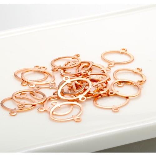 50 pcs brass double hole connectors for bracelet earrings end clasp jewelry findings silver bronze accessories