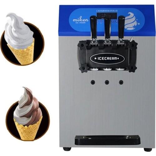 Small Soft Serve Ice Cream Machine With 3 Flavors Ice Cream Makers Fully Automatic Ice Cream Machine