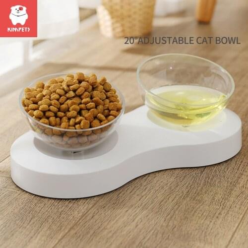 KIMPETS Cat Special Cervical Protection Single Or Double Bowl Water Snack Food Tub Garfy Short Pets Products