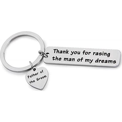 Pendant Keychain Key Ring Titanium Steel Wedding Thank You for Raising The Man of My Dreams Mother Gift Mother in Law Bride