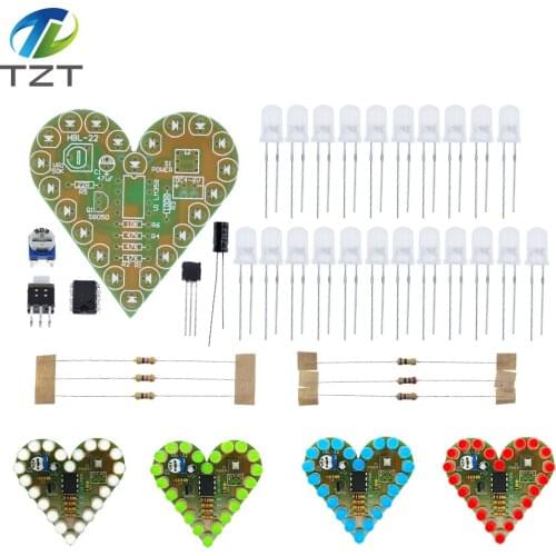 DIY Kit Heart Shape Breathing Lamp Kit DC 4V-6V Breathing LED Suite Red White Blue Green DIY Electronic Production for Learning
