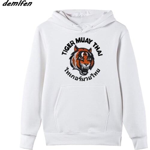 New Fashion Men Fleece Sweatshirt Tiger Muay Thai Kungfu Martial Art Karate Judo Fighting Club Hoodie Cool Jacket Coat Harajuku