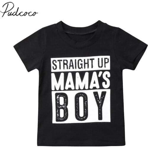 2020 Brand New MAMAS BOY Toddler Infant Child Kids Baby Boy Short Sleeve T-shirt Tops Casual Summer Cotton Clothes 1-6T