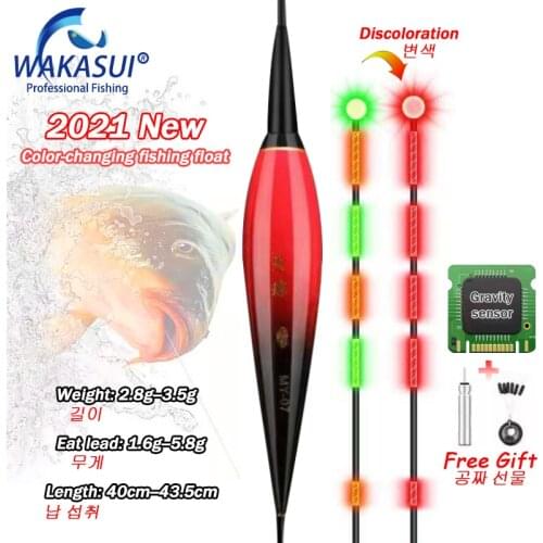 2021New Carp Gravity Sensor Discoloration Smart Led Fishing Float+425Battery Highl Sensitive Electric Night Fishing Accessories