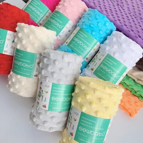 SEWBATO 70x100cm Minky Fabric For Sewing 30 Colors Super Soft Minky Dot Plush Fabric Eco-Friendly Polyester Handwork Fabric