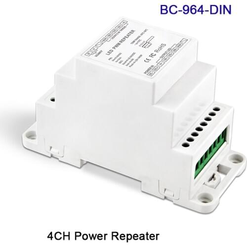 New DIN Rail DC5V 12V 24V input Led Power Repeater Led Amplifier 3CH/4CH/5CH output Signal Amplifier Power repeater BC-964-DIN