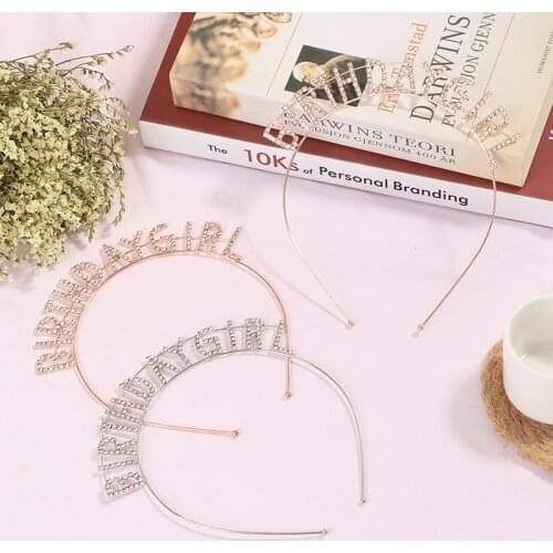 1Pc Metal Rhinestone Inlaid Headband for Girls Hair Hoop Birthday Crown Hat Party Decorations Hair Accessory, Great Gift