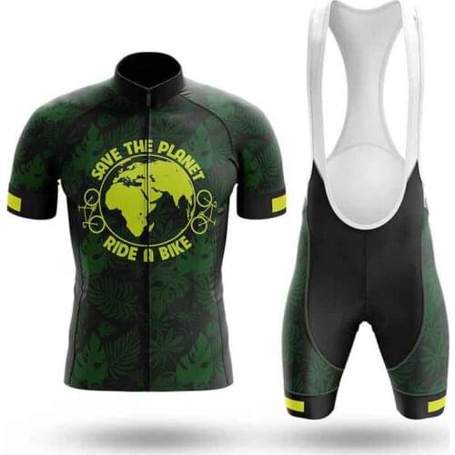 Roupas Ciclismo Masculino 2021 Save The Planet Men Cycling Jersey Set Short Sleeve Bicycle Team Bib Shorts Bike Cyclist Clothing