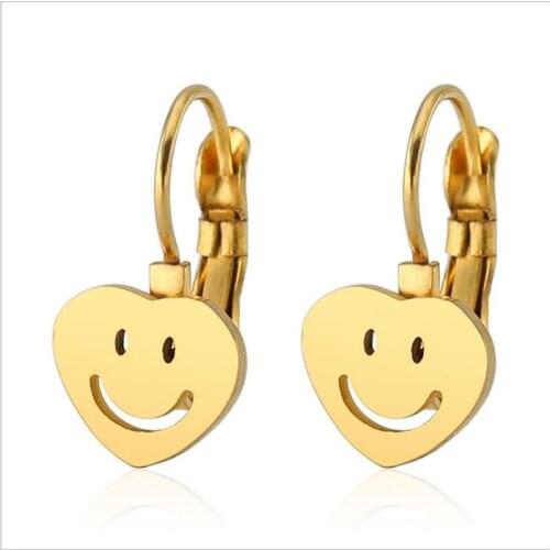 DE012 316L Stainless Steel Vacuum Plating No Fade Allergy Free Heart Drop Earrings For Women And Girls