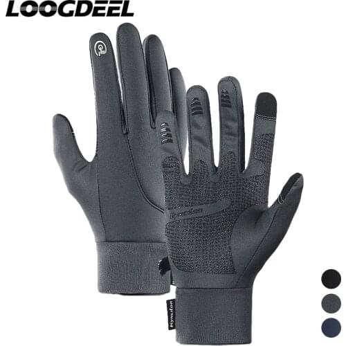 LOOGDEEL Winter Warm Fishing Gloves Women Men Wearable Waterproof Anti-slip Gloves Windproof Full Finger Outdoor Fishing Gloves