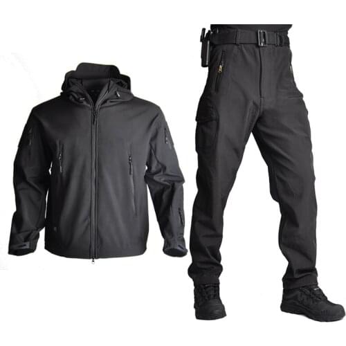 Tactical Men Jacket Pants set Soft Shell Jacket Army Waterproof Hunting Clothes Suit Camouflage Military Coats+Pants