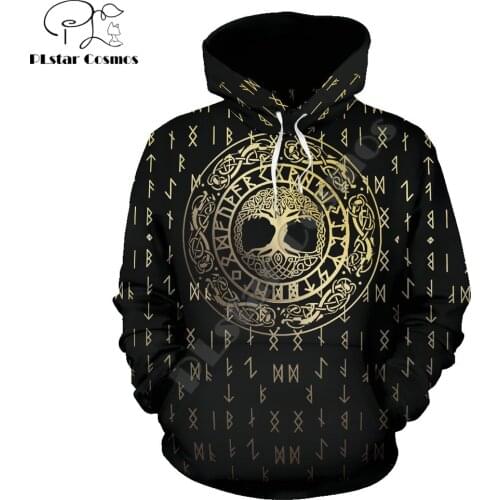 Viking hoodies Tree Of Life Runes Celtic Circle 3D Printed Mens Zip Up Hoodie Harajuku Streetwear Unisex Casual Tracksuit YY026