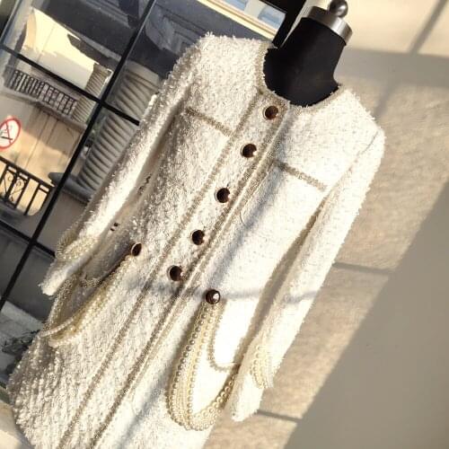 Party evening dress New woolen coat women s spring and summer temperament medium length suit coat can customized big size