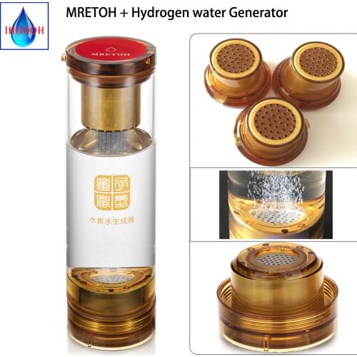 Hydrogen Rich Water Generator Machine H2 Electrolysis Ionizer Glass Bottle Molecular Resonance MRETOH Hertz Cup Improve Sleep