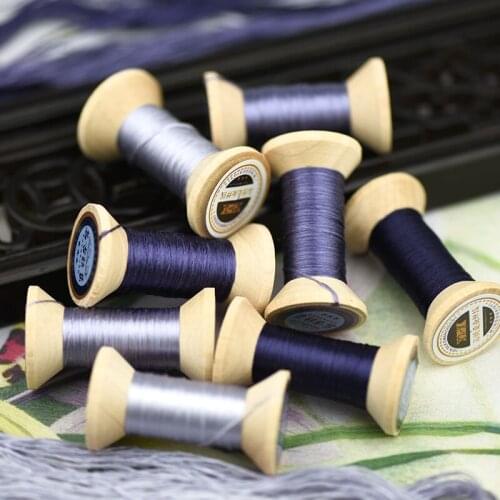 Hand-embroidered embroidery thread / silk thread / wrapped silk silk embroidery thread / hand-embroidered spool /Aubergine