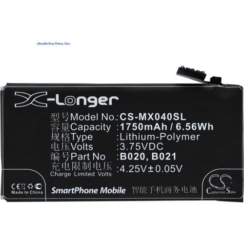 Cameron Sino High Quality 1750mAh Battery B020, B021 for MeiZu M040, M045, MX2, MX2TD