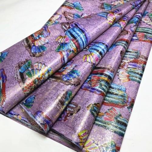 Hot Sale Multicolor Real Bazin Riche Fabric 5yards Guinea Brocade 100% Cotton Nigeria Garment Cloth FO703-4