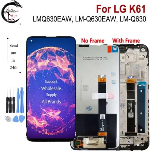 6.53" LCD With Frame For LG K61 LCD Q630 Display LMQ630EAW Screen Touch Sensor Digitizer Assembly Replacement K61 Display Tested