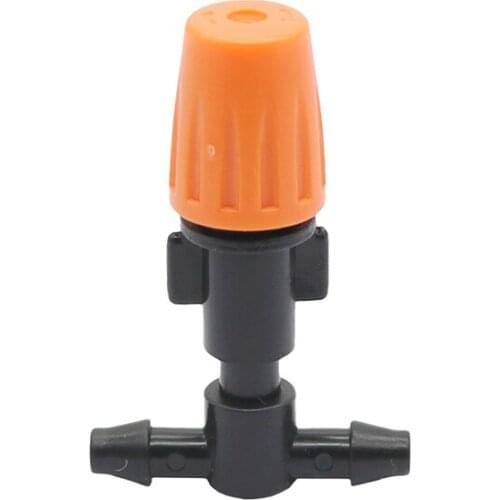 1/4 Inch Orange Garden Irrigation Sprinkler With Tees Connector Agriculture Fogger Cooling For 4/7 Mm Garden Hose 10 Pcs