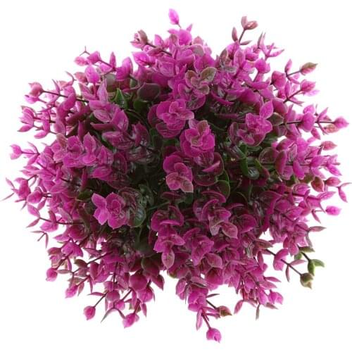 19cm Artificial Eucalyptus Ball Outdoor Topiary Plant Bush Patio Tree Purple