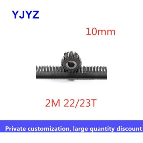 2M 22teeth 23teeth metal motor boss gear and pinion 45steel positive gear CNC gear rack bore 10mm